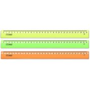 Линейка 30 см пласт.прозр, NEON Crystal цветн. ассорти