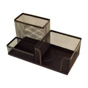 Органайзер настольный, металлический, черный,100х200х100 мм, 3 секции, deVente