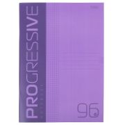 Тетрадь 96л А4ф клетка 60-65г/кв.м Пластиковая обложка на скобе PROGRESSIVE   Фиолетовая