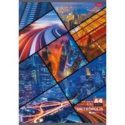 Тетрадь 48л А4ф клетка на скобе серия -Метрополис-