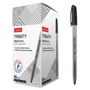 РУЧКА Hatber шариковая TRINITY Черная 0,5мм чернила на масл.основе трехгран.корпус 36 шт
