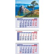 Календарь кварт. на 3-х спир. 3-х блоч. 2026 «Байкал летом»,